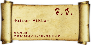 Heiser Viktor névjegykártya